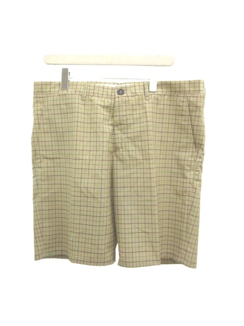 Prada Shorts Mohair Blend Beige Green Plaid Lightweight 52